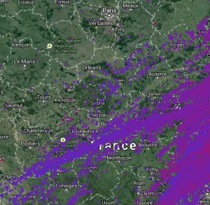 Carte des impacts de foudre du 28 juin 2014