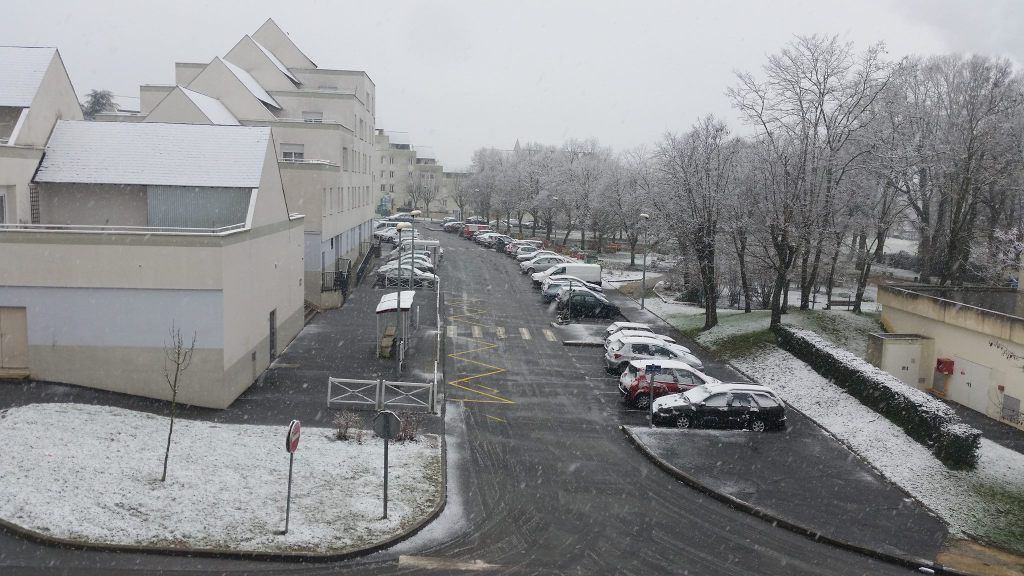 Chute de neige à Amboise