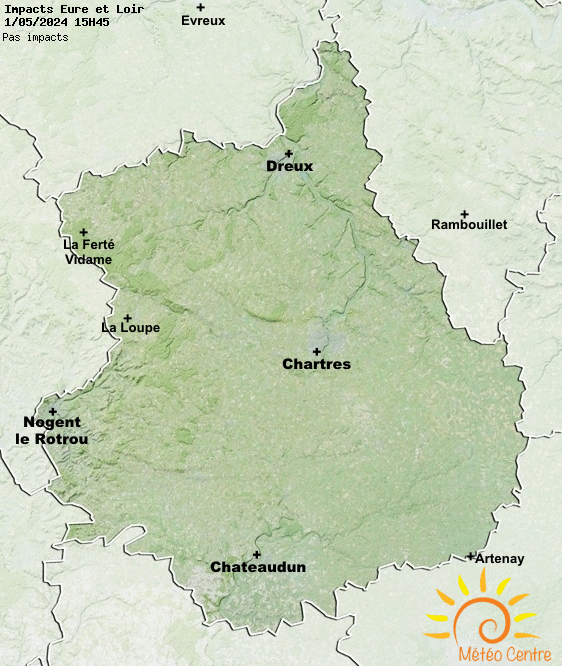 Carte des impacts de foudre dans l'Eure et Loir' (28)