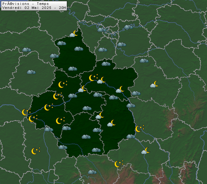 Prévisions météo régions Centre Val de Loire et Centrales