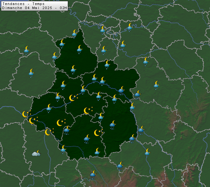 Prévisions météo régions Centre Val de Loire et Centrales