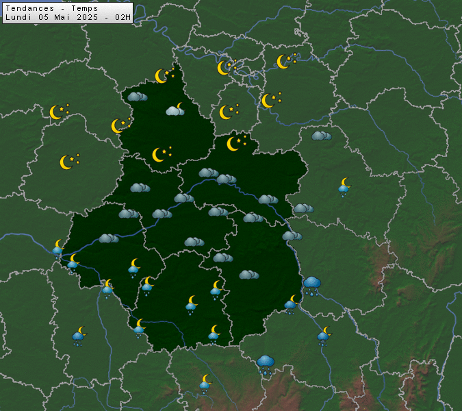 Prévisions météo régions Centre Val de Loire et Centrales