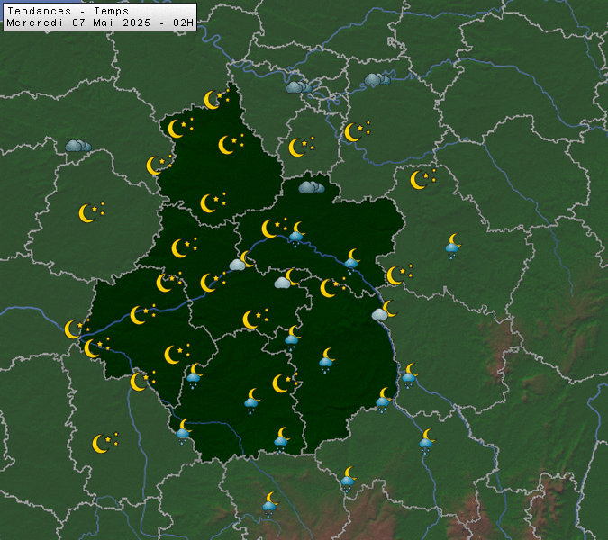 Prévisions météo régions Centre Val de Loire et Centrales