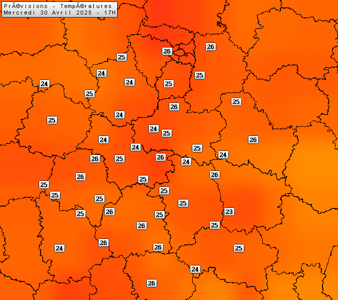 Prévisions météo régions Centre Val de Loire et Centrales