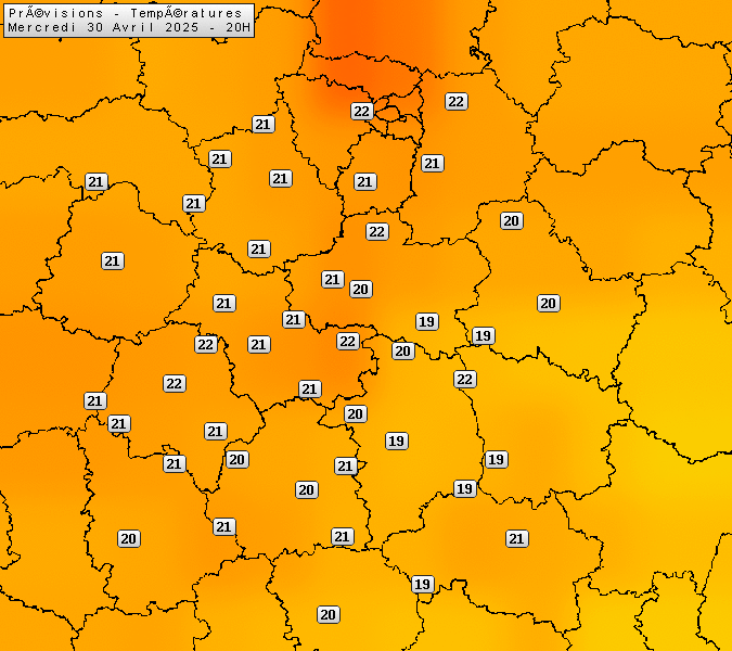 Prévisions météo régions Centre Val de Loire et Centrales