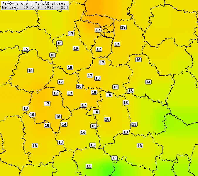 Prévisions météo régions Centre Val de Loire et Centrales