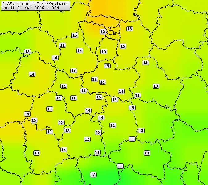 Prévisions météo régions Centre Val de Loire et Centrales