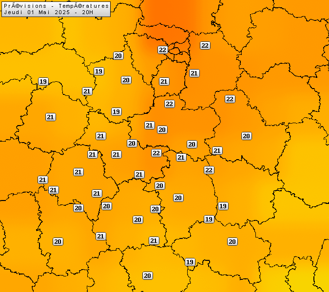 Prévisions météo régions Centre Val de Loire et Centrales