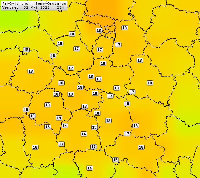 Prévisions météo régions Centre Val de Loire et Centrales