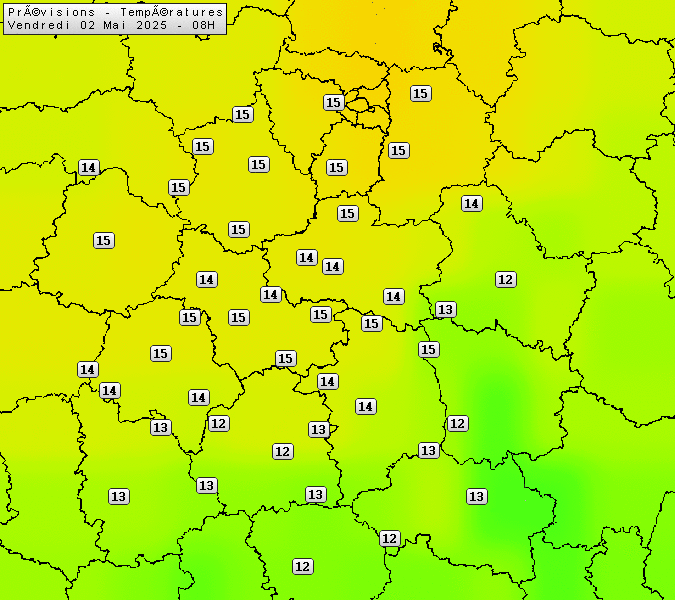 Prévisions météo régions Centre Val de Loire et Centrales