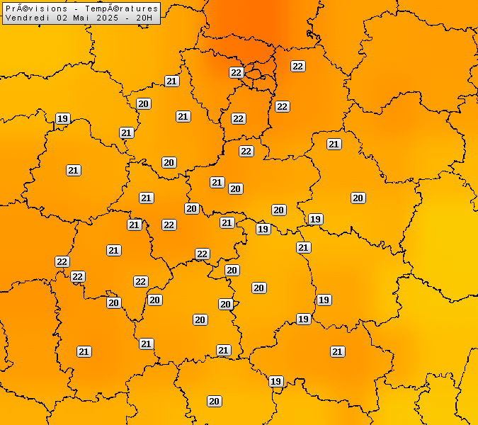 Prévisions météo régions Centre Val de Loire et Centrales