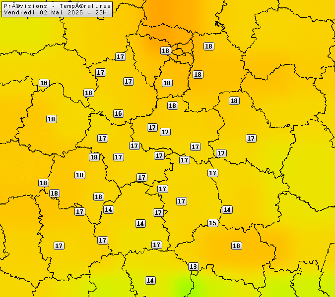 Prévisions météo régions Centre Val de Loire et Centrales