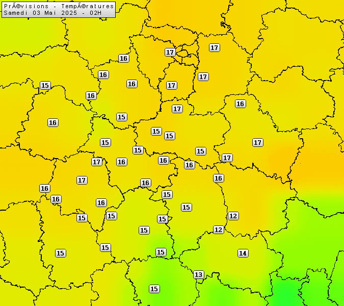 Prévisions météo régions Centre Val de Loire et Centrales