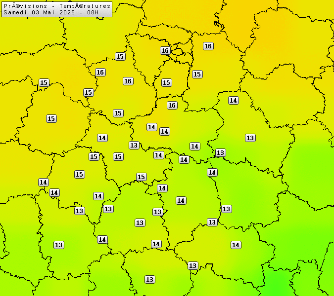 Prévisions météo régions Centre Val de Loire et Centrales