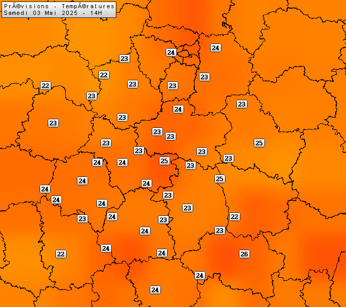 Prévisions météo régions Centre Val de Loire et Centrales