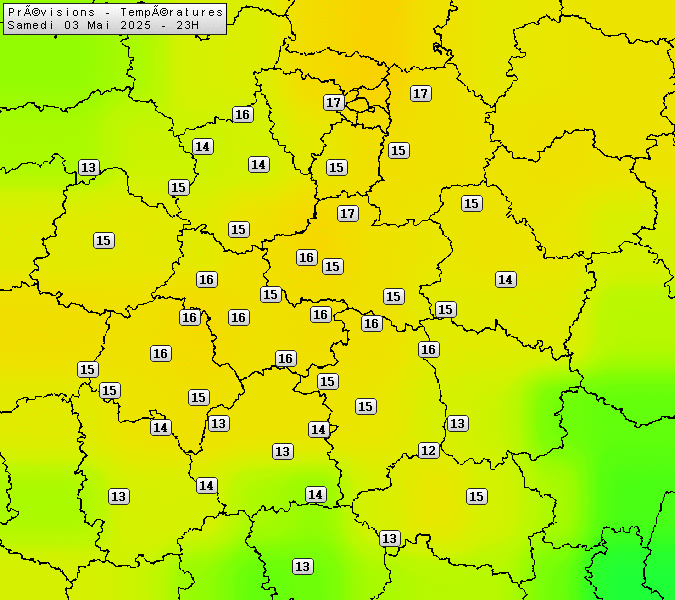 Prévisions météo régions Centre Val de Loire et Centrales