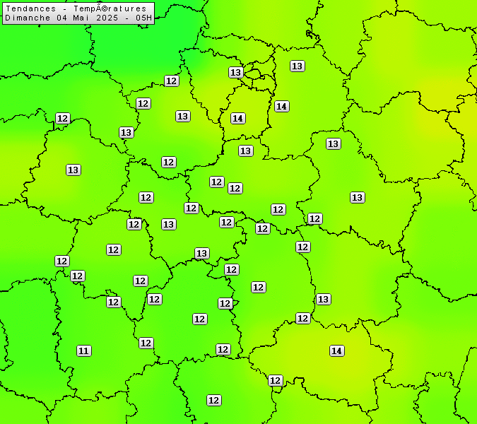 Prévisions météo régions Centre Val de Loire et Centrales