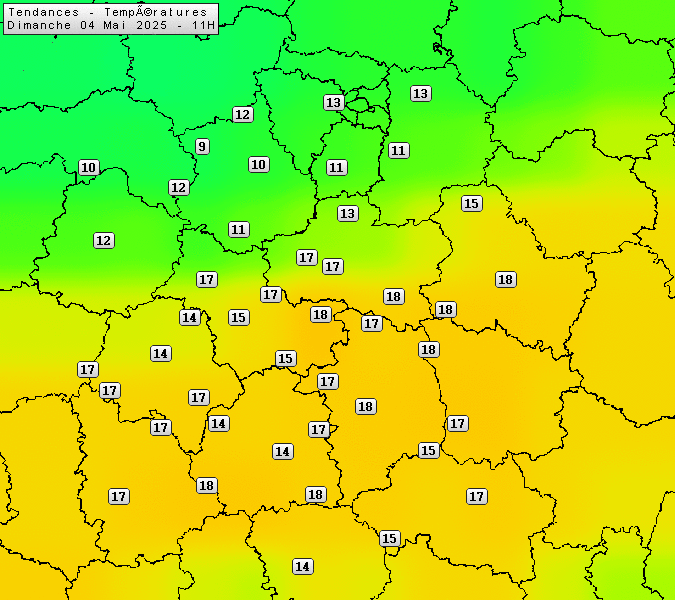 Prévisions météo régions Centre Val de Loire et Centrales
