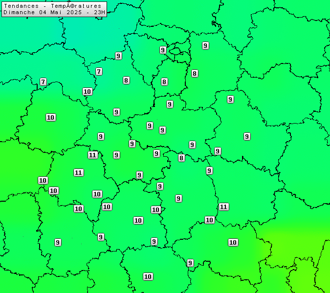Prévisions météo régions Centre Val de Loire et Centrales