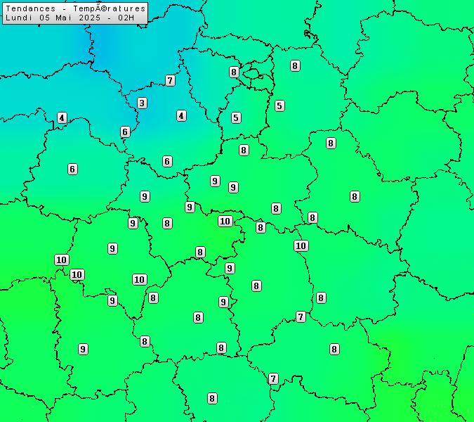 Prévisions météo régions Centre Val de Loire et Centrales