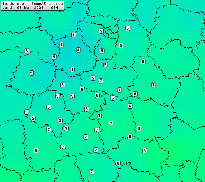 Prévisions météo régions Centre Val de Loire et Centrales