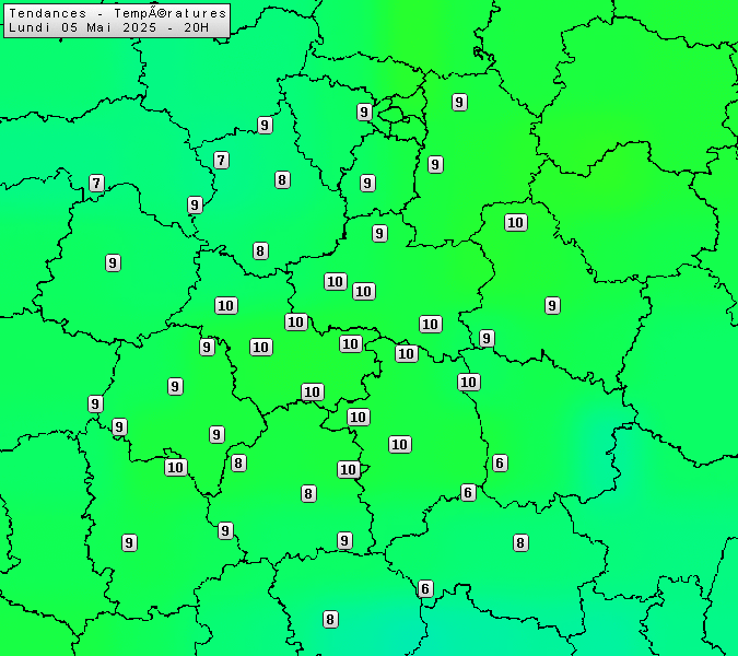Prévisions météo régions Centre Val de Loire et Centrales
