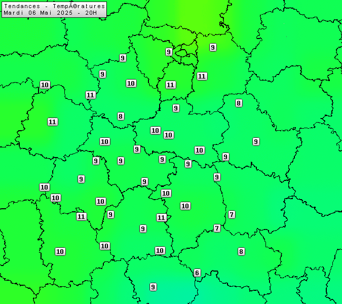 Prévisions météo régions Centre Val de Loire et Centrales
