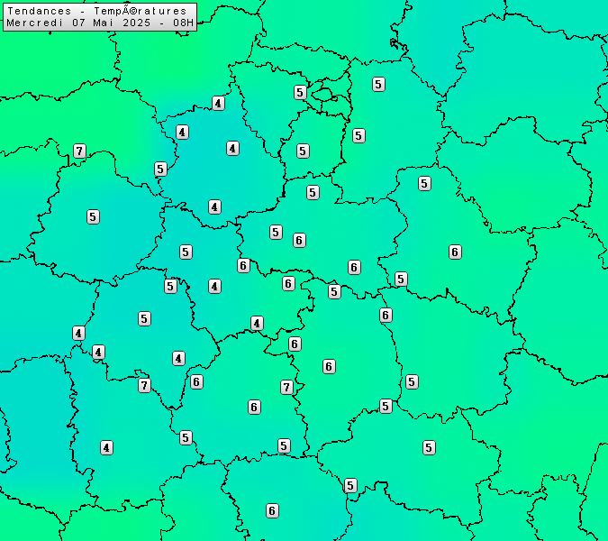 Prévisions météo régions Centre Val de Loire et Centrales