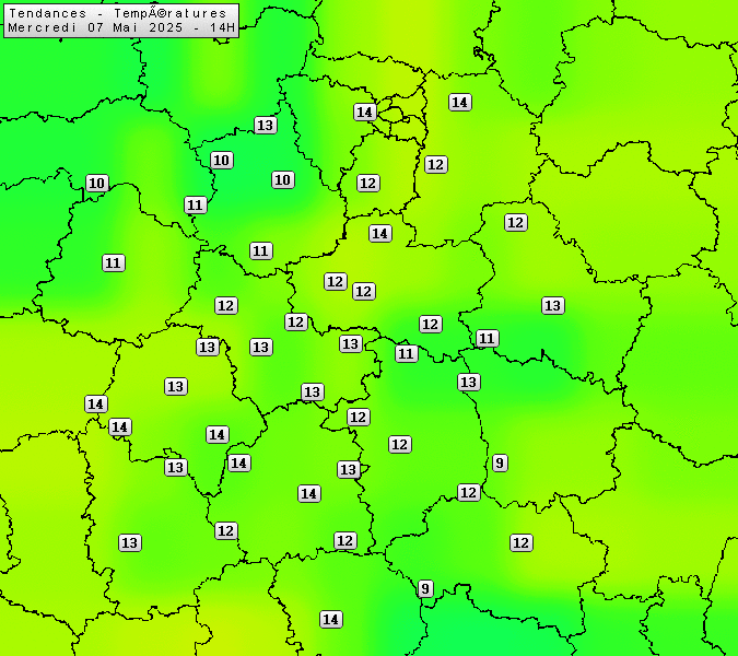 Prévisions météo régions Centre Val de Loire et Centrales