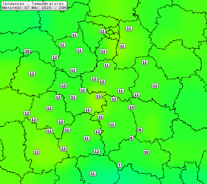 Prévisions météo régions Centre Val de Loire et Centrales