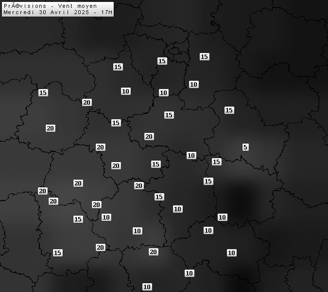 Prévisions météo régions Centre Val de Loire et Centrales