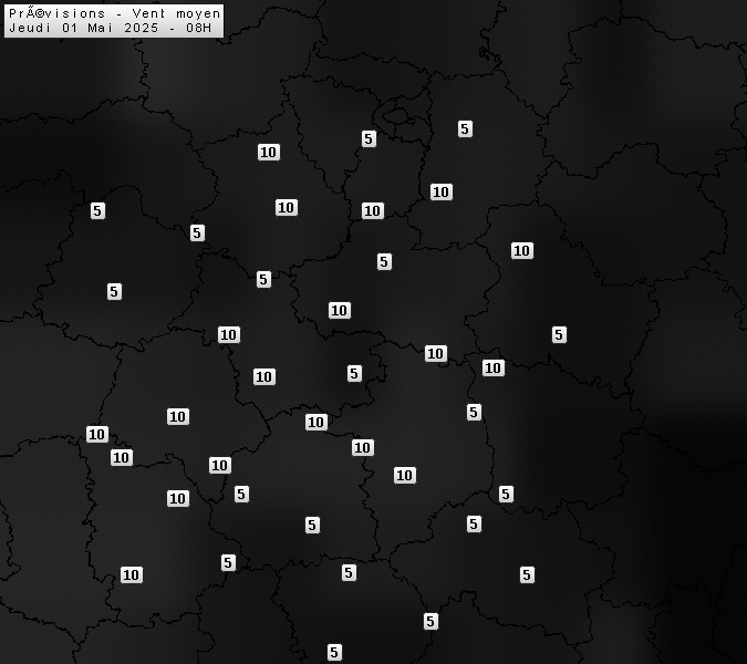 Prévisions météo régions Centre Val de Loire et Centrales