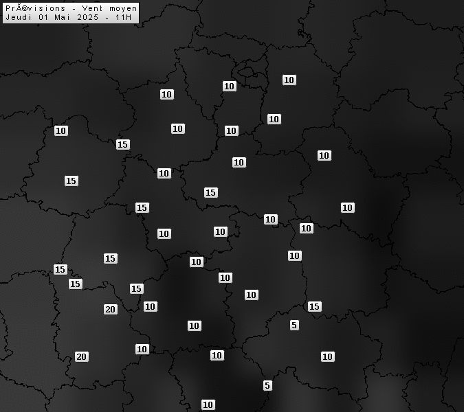 Prévisions météo régions Centre Val de Loire et Centrales