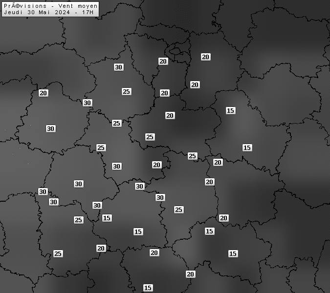 Prévisions météo régions Centre Val de Loire et Centrales