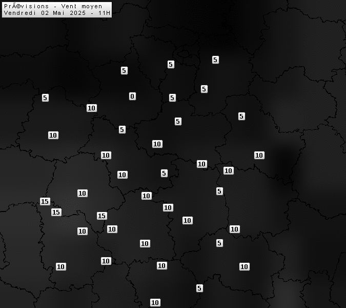 Prévisions météo régions Centre Val de Loire et Centrales