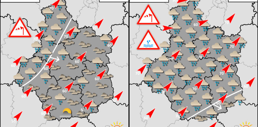 FRONT PLUVIO-VENTEUX CE SAMEDI 14 JANVIER 2023 SUR LE CENTRE – VAL DE LOIRE