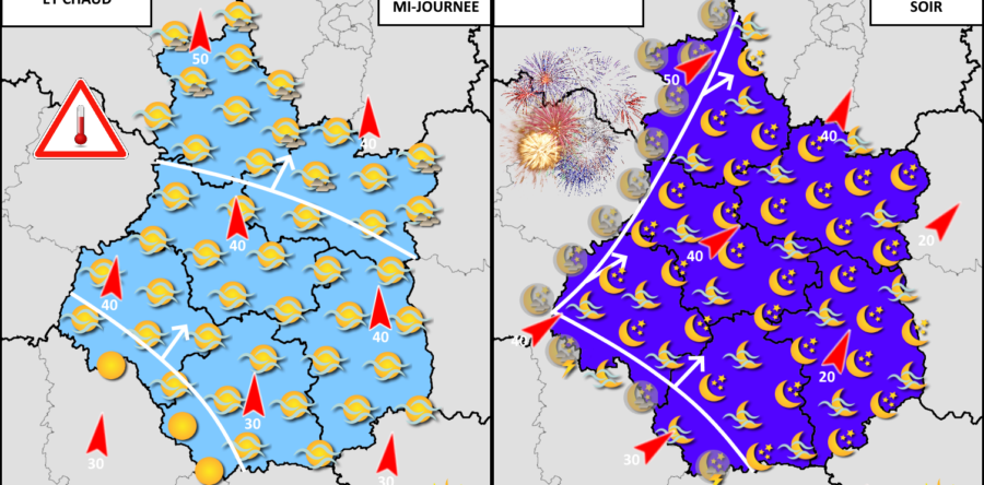 TENDANCE MÉTÉO DES FESTIVITÉS DU 14 JUILLET 2023
