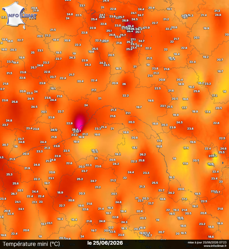 [BILAN] – Températures maximales et records du 25 juin 2026 – Centre – Val de Loire