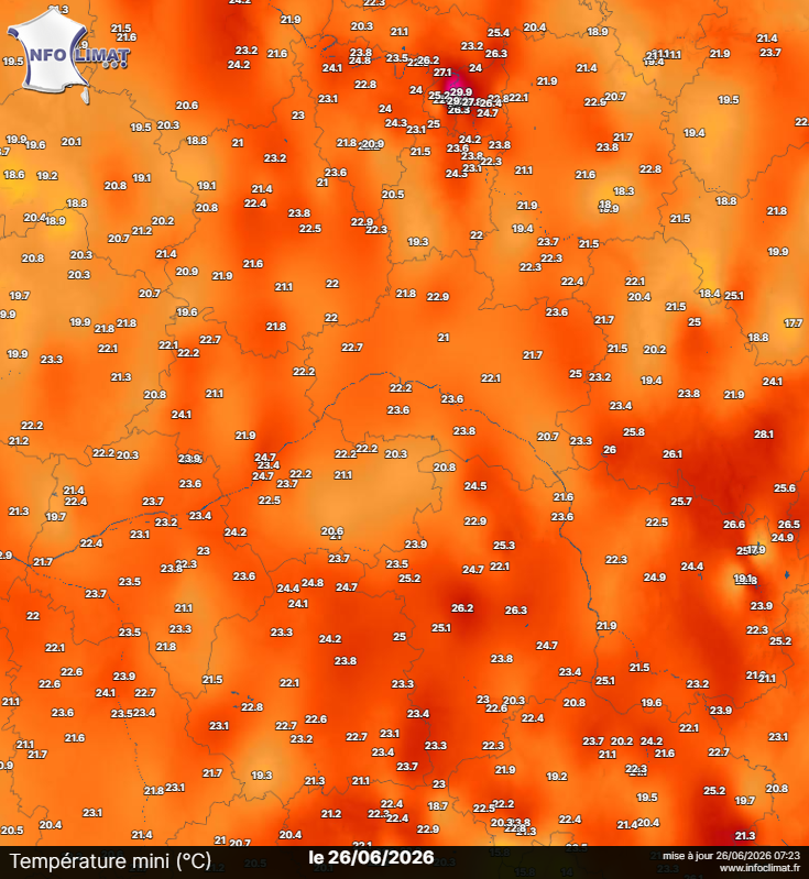[BILAN] – Températures maximales et records du 26 juin 2026 – Centre – Val de Loire
