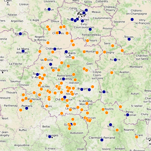 Réseau de stations météo de l'association Météo Centre