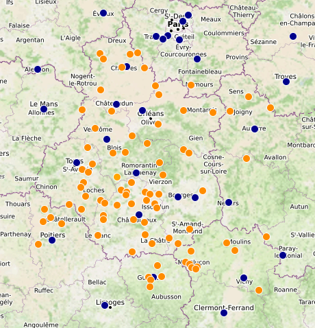 Réseau de station météo de l'association Météo Centre