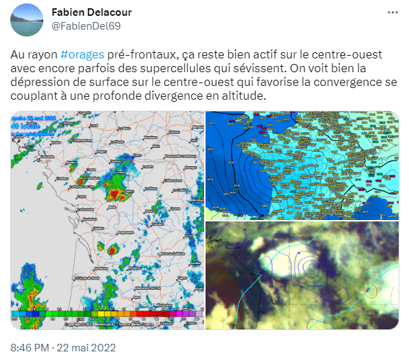 Conditions météo propices à la formation de violents orages le 22 mai 2022 (copyright : Fabien Delacour).