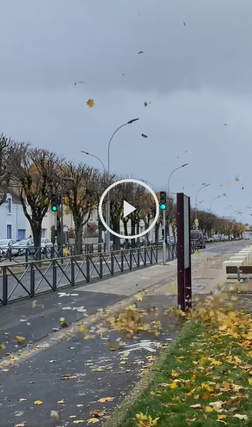 Rafales de vent à Châteauroux, Indre, ce jeudi, vers la mi-journée (copyright : Florentin Cayrouse / Association Météo Centre).